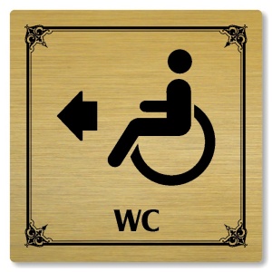 WC invalidé vlevo, 118x118mm, zlatá, Nebraska